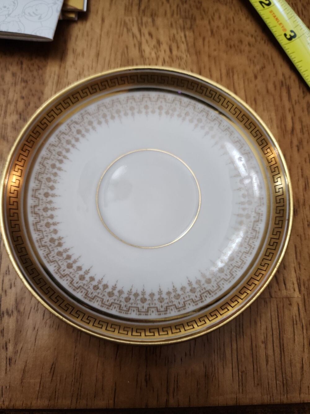 Vintage B&Co France L. Bernardaud & Co Limoge Gold Inlay 4.5” Saucer Dish Only